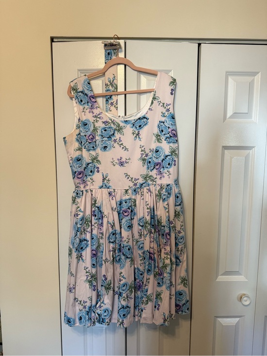 Pinup Couture Dresses & Skirts - Floral Blue Rose Sleeveless Dress